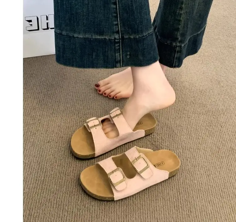 Birkenstock Slippers for Women, Summer 2026 New Model, Half-Slip High-End Thick-Soled Sandals, Versatile Beach Fashion Slippers — feature 14