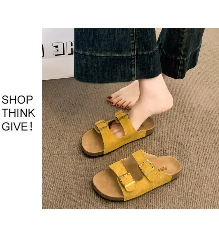 Birkenstock Slippers for Women, Summer 2026 New Model, Half-Slip High-End Thick-Soled Sandals, Versatile Beach Fashion Slippers — feature 16