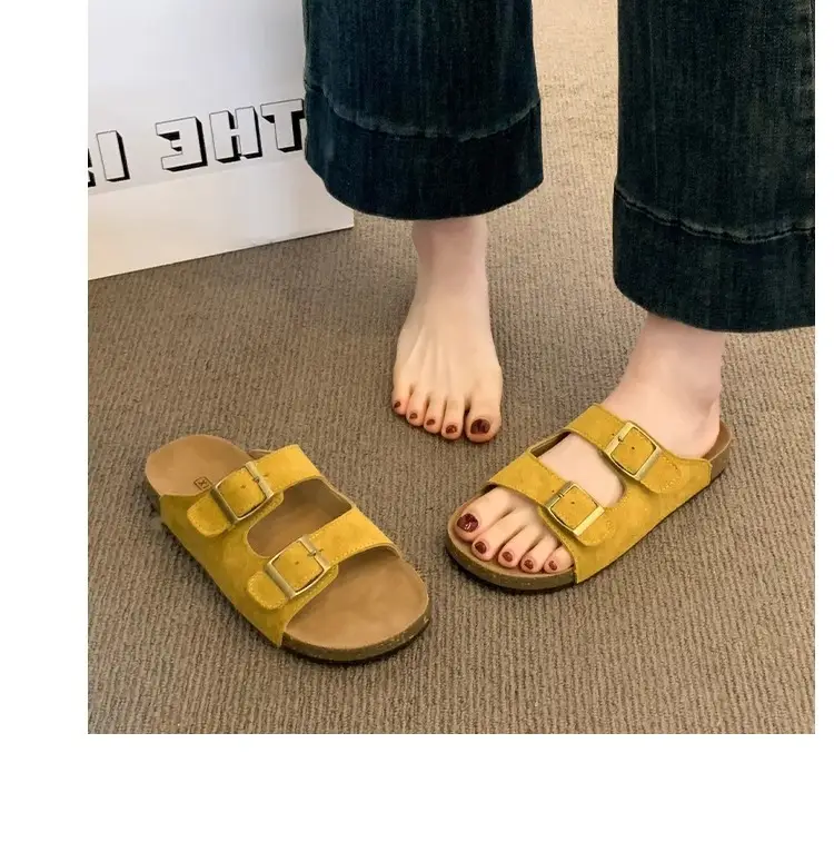 Birkenstock Slippers for Women, Summer 2026 New Model, Half-Slip High-End Thick-Soled Sandals, Versatile Beach Fashion Slippers — feature 17
