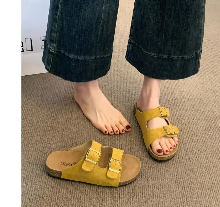 Birkenstock Slippers for Women, Summer 2026 New Model, Half-Slip High-End Thick-Soled Sandals, Versatile Beach Fashion Slippers — feature 18