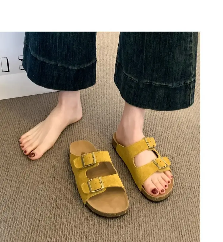 Birkenstock Slippers for Women, Summer 2026 New Model, Half-Slip High-End Thick-Soled Sandals, Versatile Beach Fashion Slippers — feature 19
