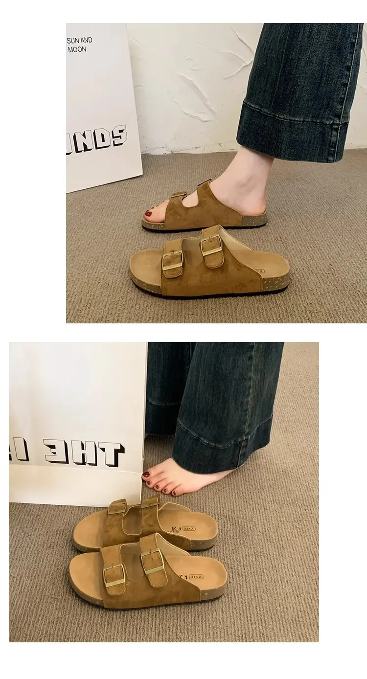 Birkenstock Slippers for Women, Summer 2026 New Model, Half-Slip High-End Thick-Soled Sandals, Versatile Beach Fashion Slippers — feature 9