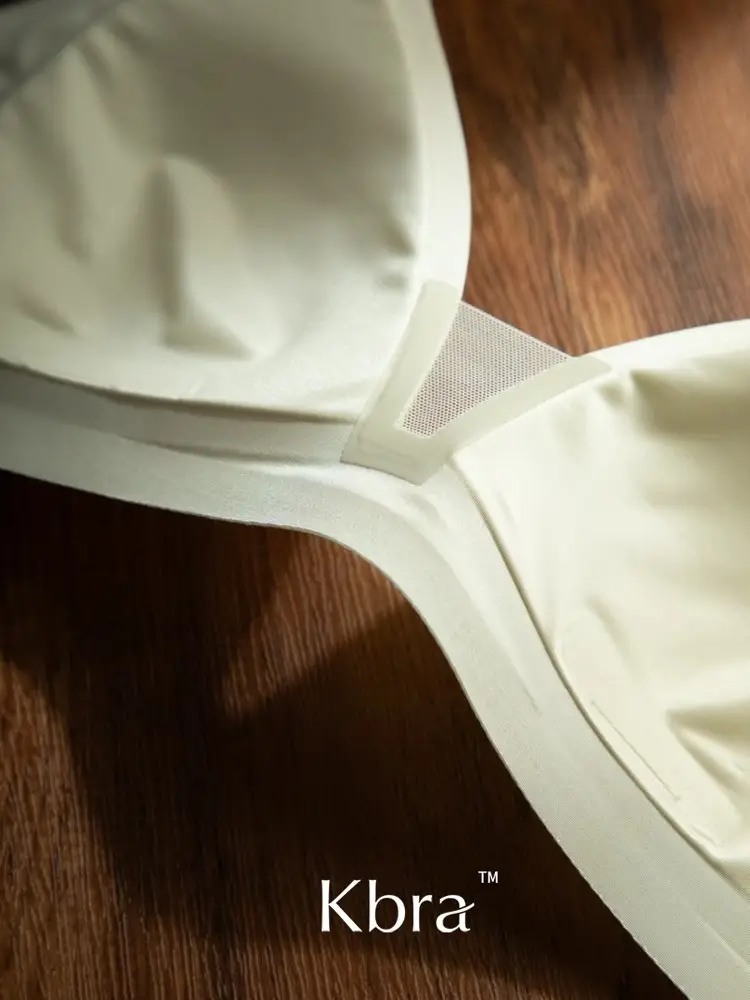 Kbra Milk Satin French Deep V Neck Intimates Women's Summer Spaghetti Straps Seamless Triangle Cup Small Breast No Wire Bra Thin — feature 21