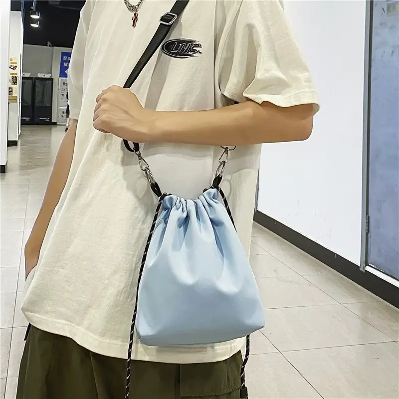Japanese Style Men's Crossbody Bag White Black