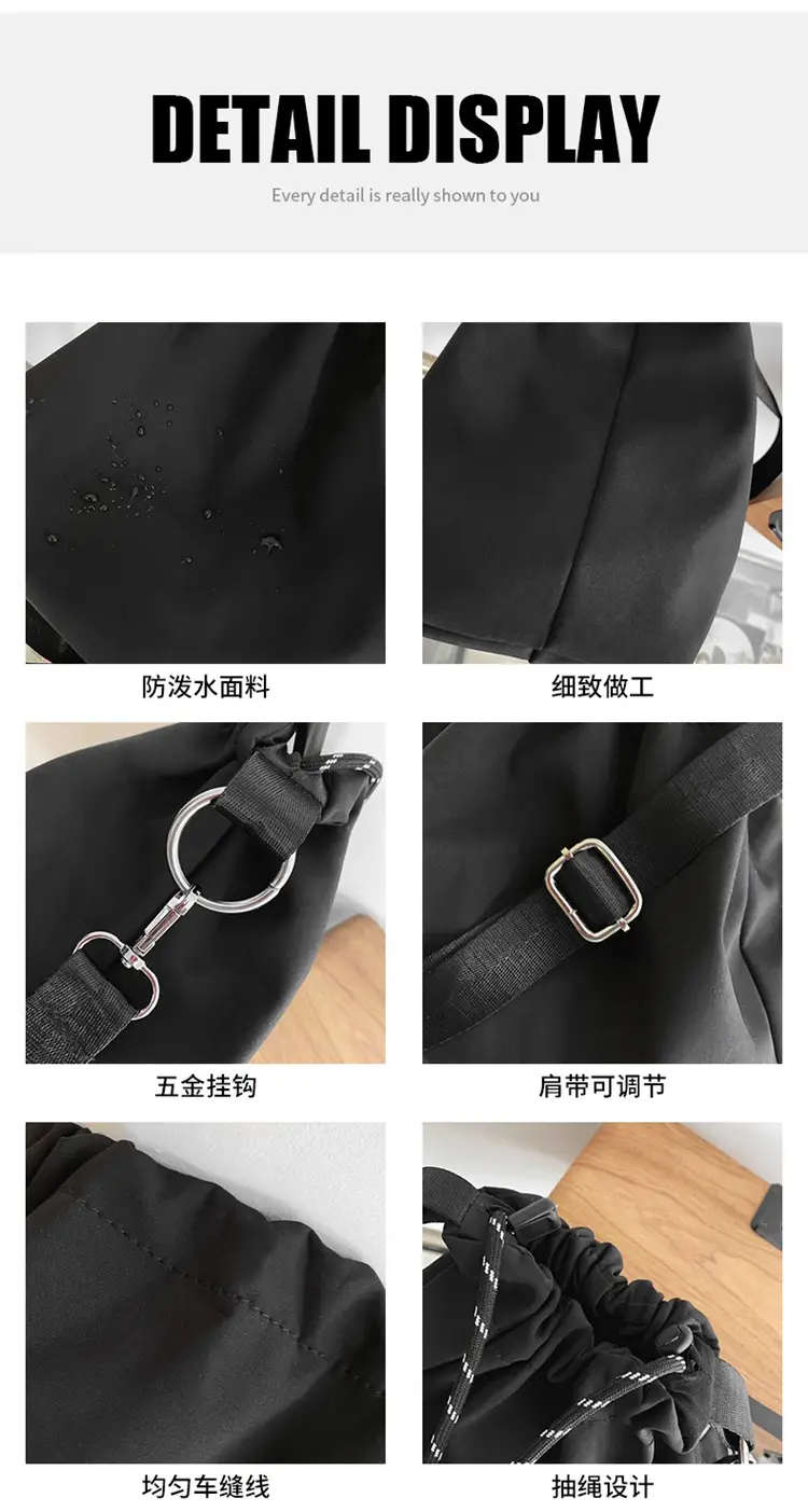 Japanese Style Men's Crossbody Bag White Black — feature 27