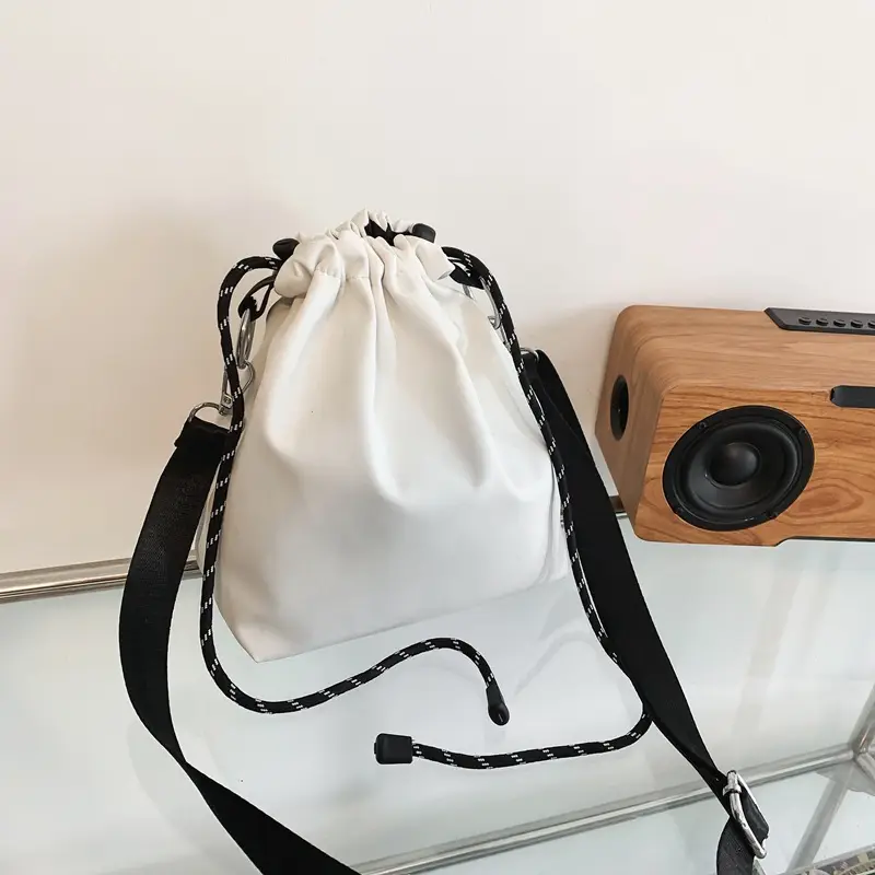 Japanese Style Men's Crossbody Bag White Black