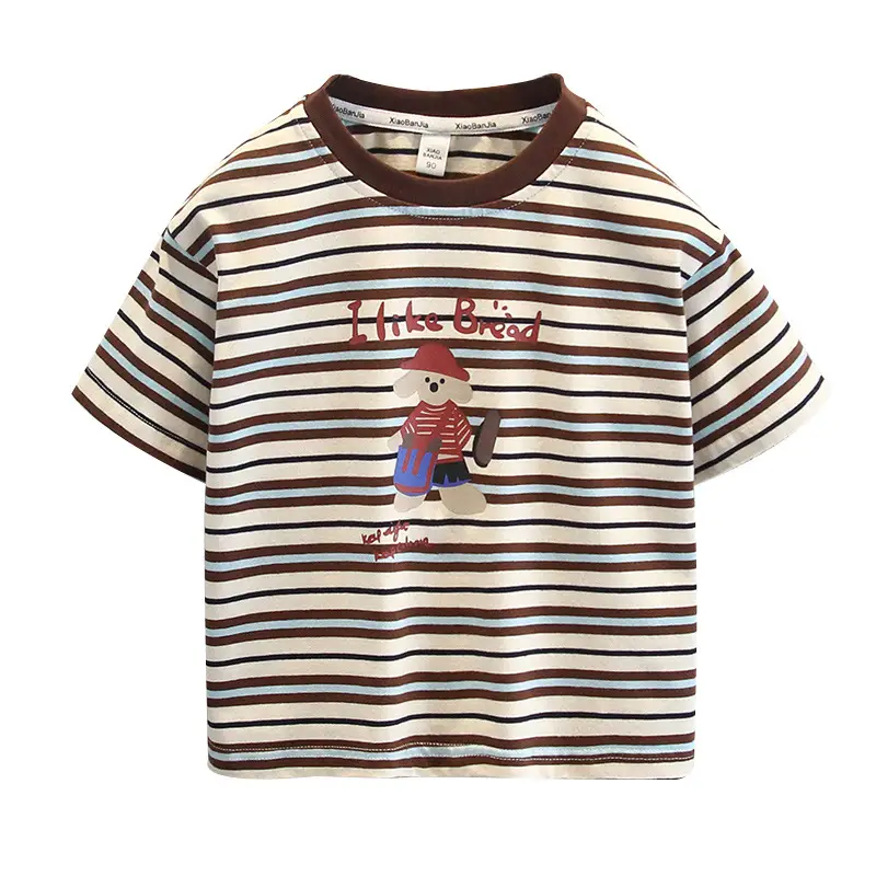 Boys Striped T-Shirt 2025 Cartoon Print - Image 5