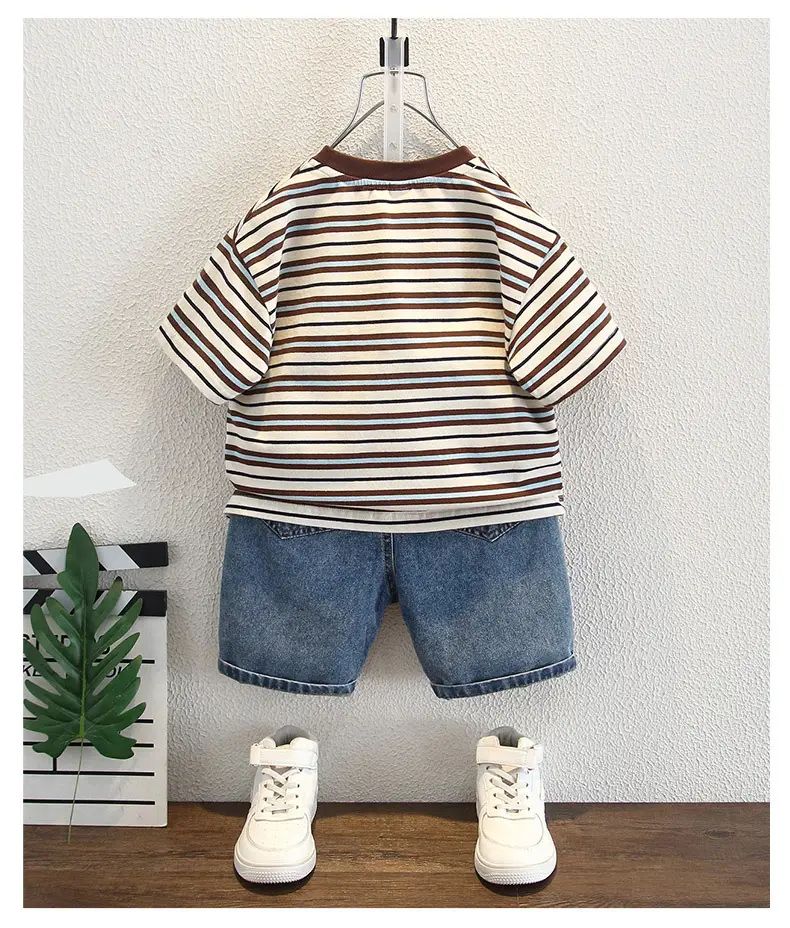 Boys Striped T-Shirt 2025 Cartoon Print — feature 6