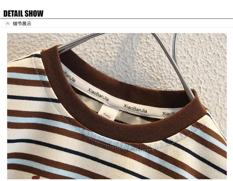 Boys Striped T-Shirt 2025 Cartoon Print — feature 9