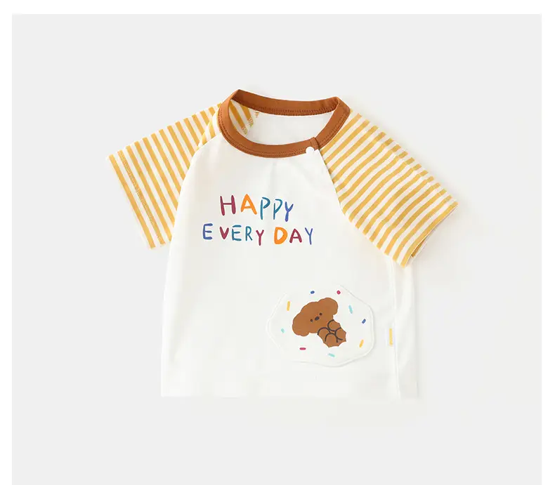 Duuduu Baby T-Shirt White Yellow Striped 2025 — feature 30