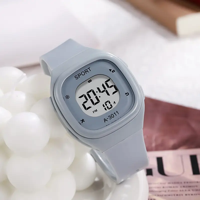 Korean Style Digital Watch for Men Girls Black Sport