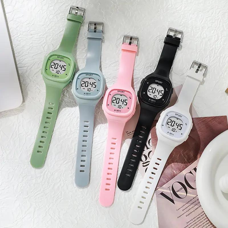Korean Style Digital Watch for Men Girls Black Sport — feature 1