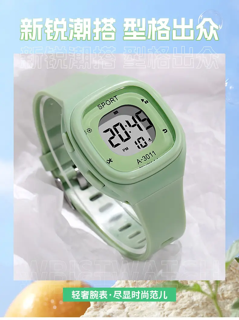 Korean Style Digital Watch for Men Girls Black Sport — feature 2