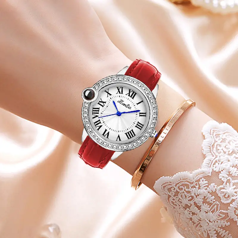 Jlanda Women's Red Crystal Dial Watch - Image 8