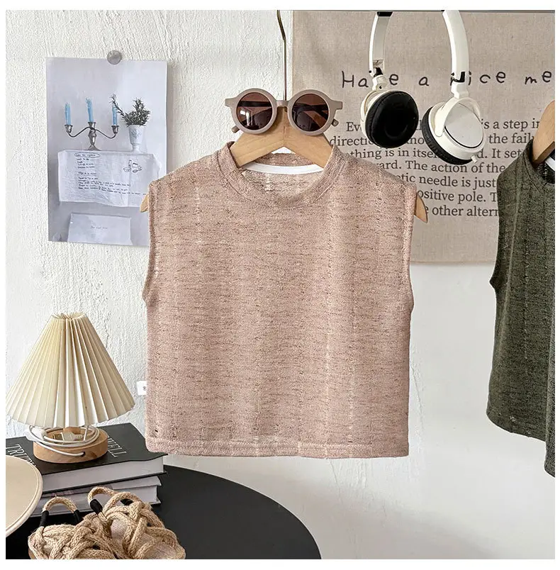 Boys' Green Hollow Out T-Shirt 2026 Summer — feature 8