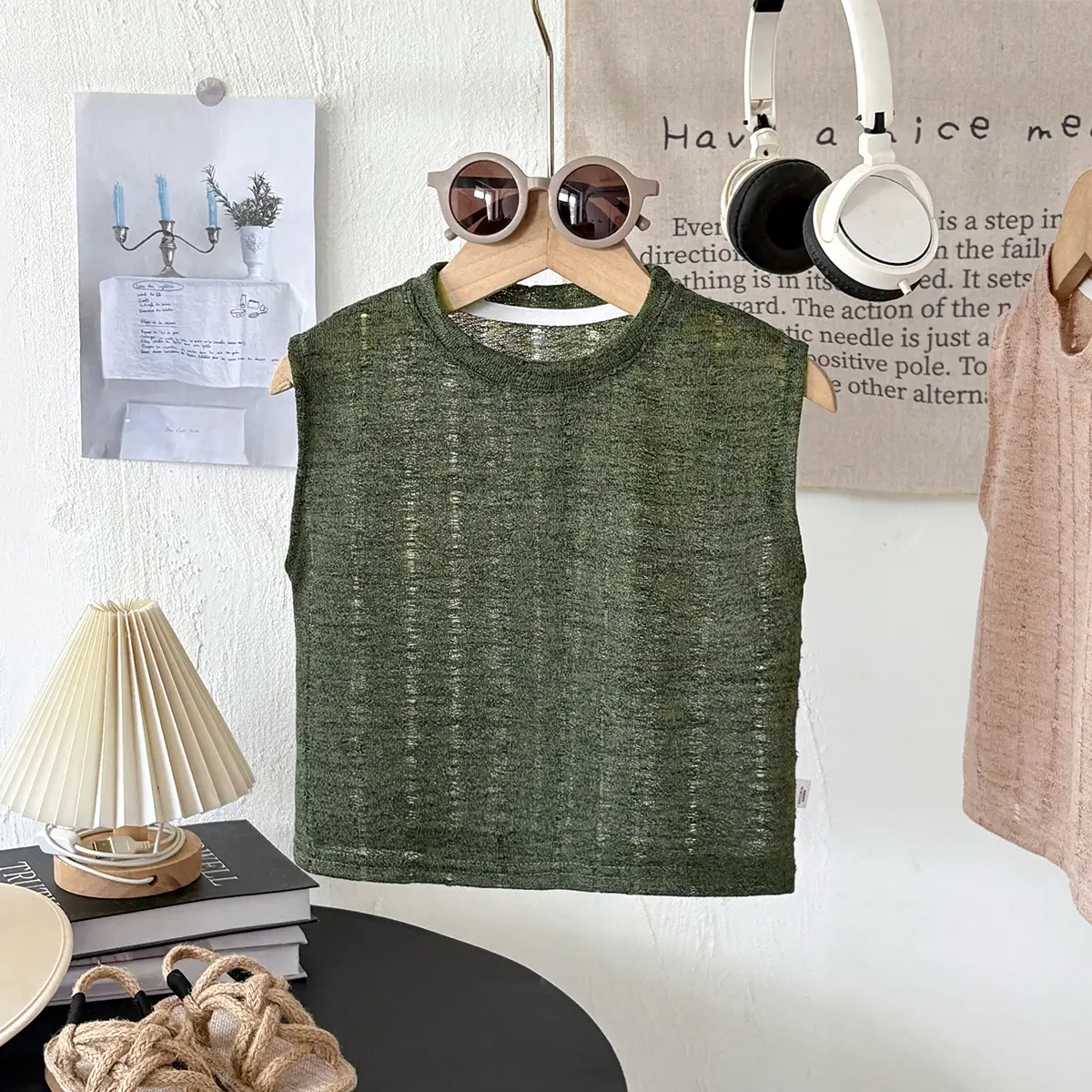 Boys' Green Hollow Out T-Shirt 2026 Summer - Image 2