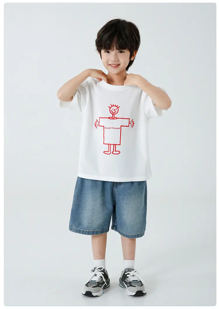 Boys Navy Blue Cartoon Print Short Sleeve T-Shirt — feature 11
