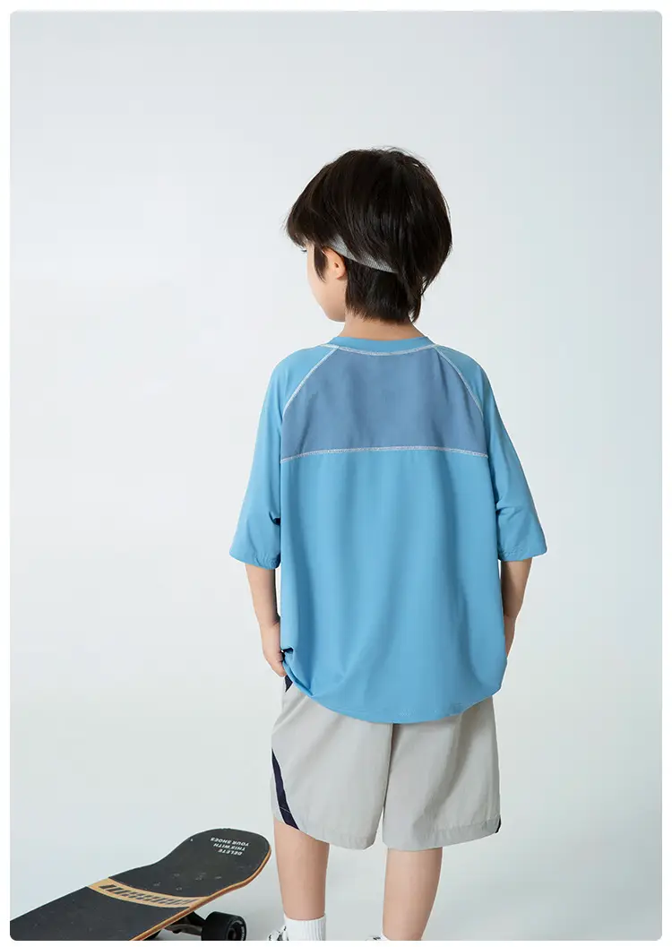 Haima Boys Blue Quick-Dry T-Shirt Summer Wear — feature 11