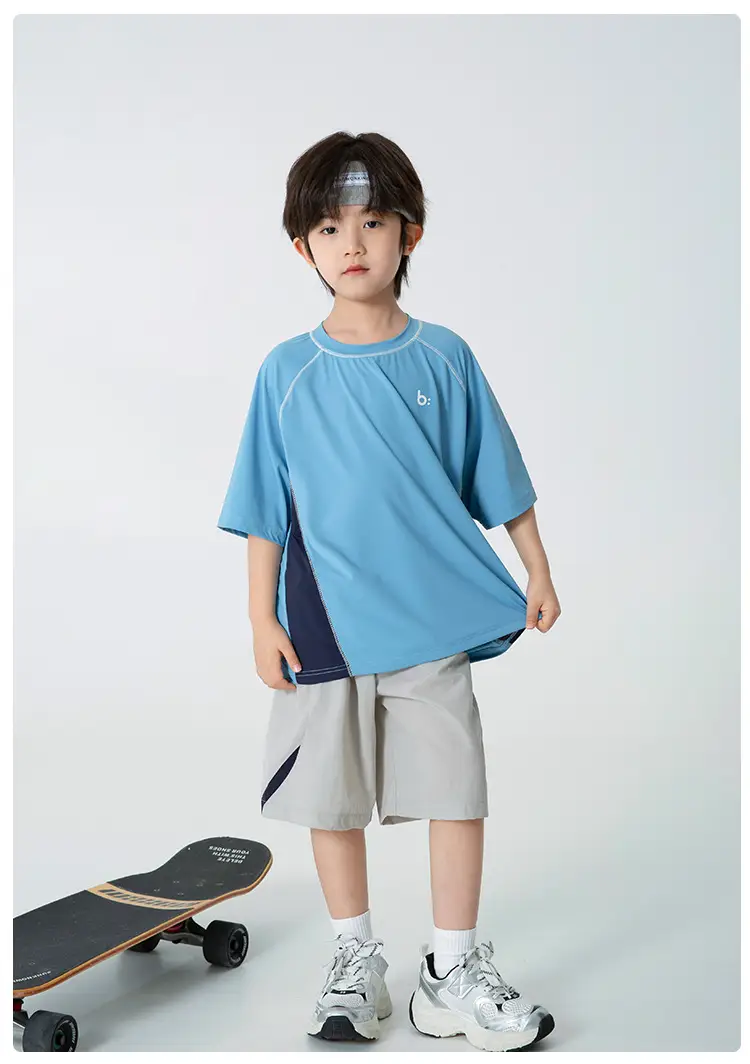 Haima Boys Blue Quick-Dry T-Shirt Summer Wear — feature 12