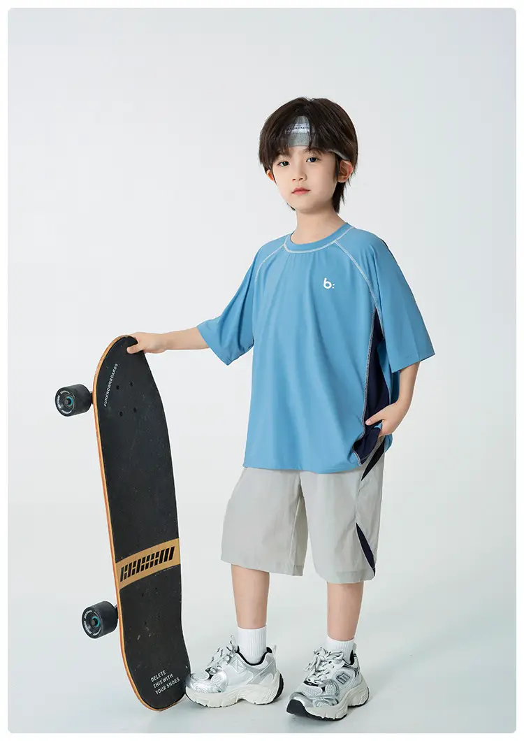 Haima Boys Blue Quick-Dry T-Shirt Summer Wear — feature 13