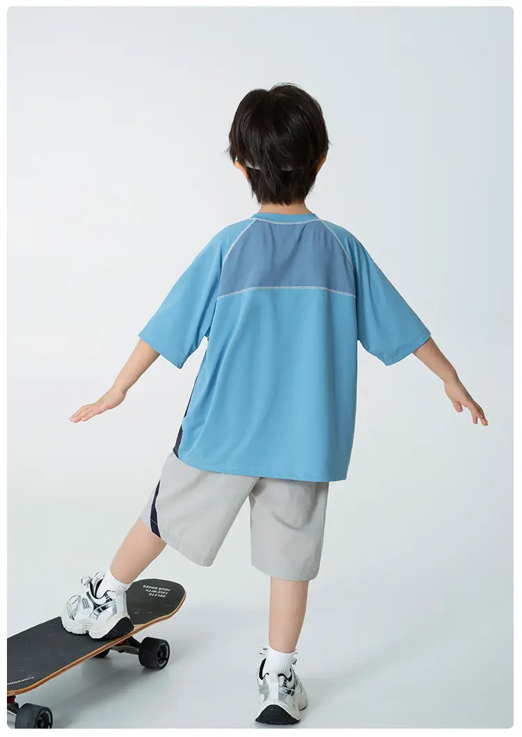 Haima Boys Blue Quick-Dry T-Shirt Summer Wear — feature 14