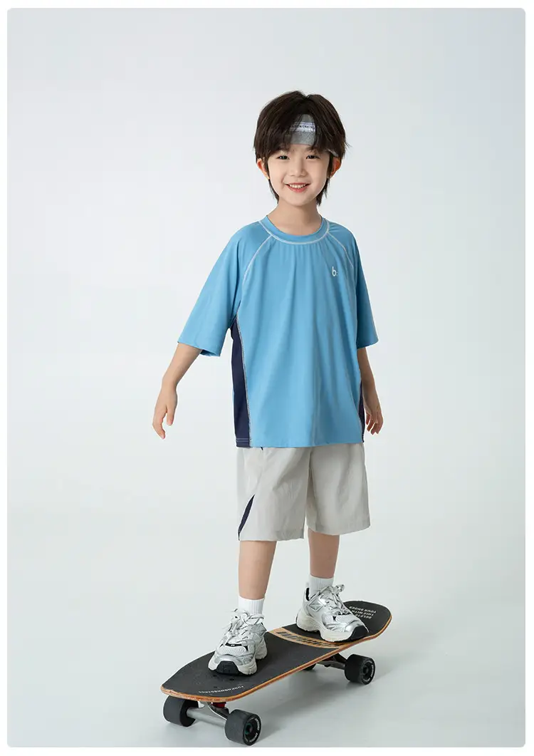 Haima Boys Blue Quick-Dry T-Shirt Summer Wear — feature 15