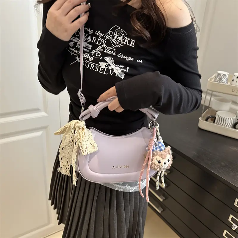 Light Blue Korean Style Handbag for Women - Image 6