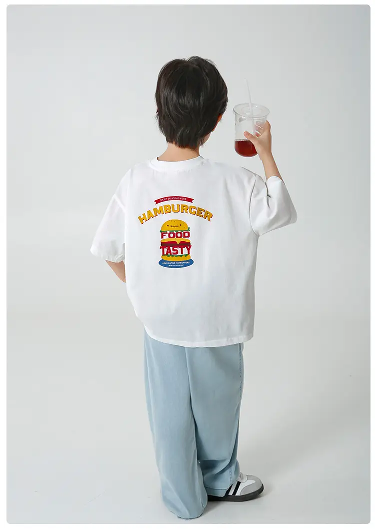 Haima Boys 2S Cotton Short Sleeve T-Shirt Brown Shorts Set — feature 11