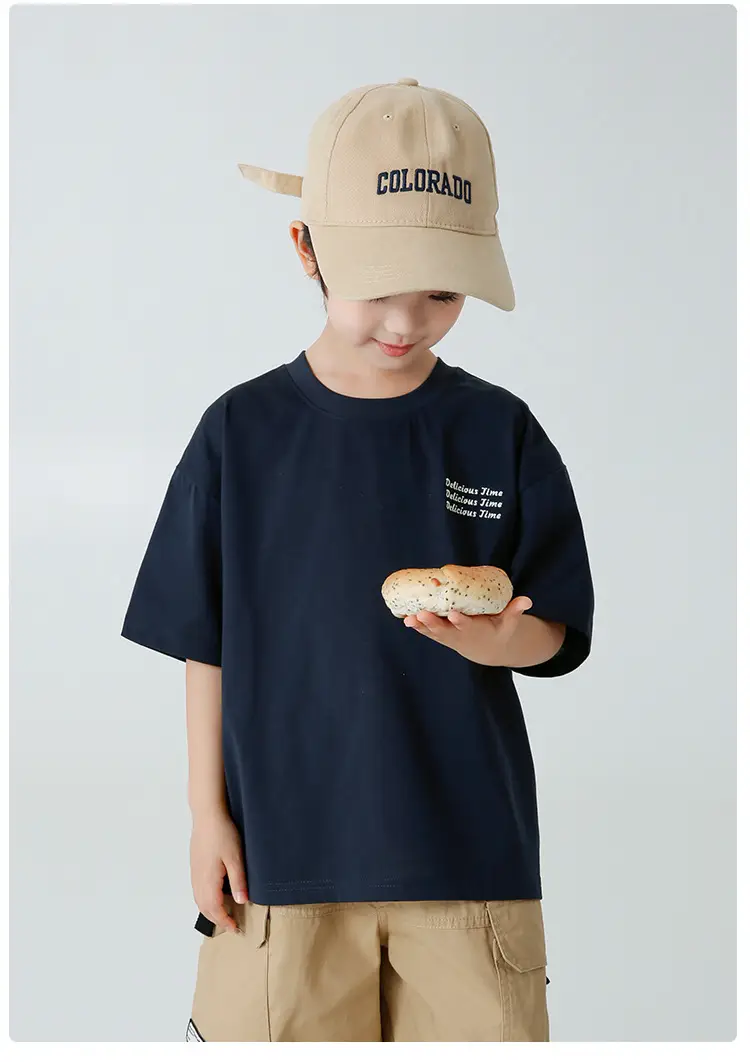 Haima Boys 2S Cotton Short Sleeve T-Shirt Brown Shorts Set — feature 14