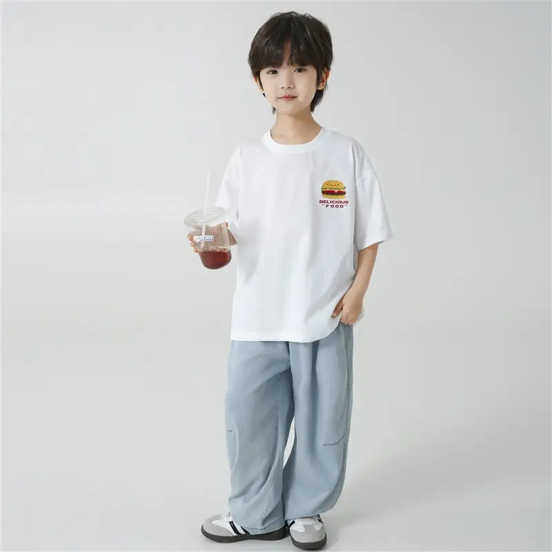 Haima Boys 2S Cotton Short Sleeve T-Shirt Brown Shorts Set