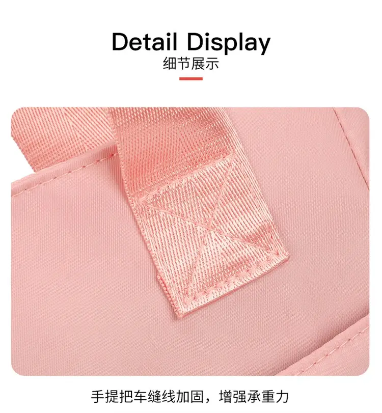 Women's Pink Shoulder Bag with Multi-Pockets — feature 11