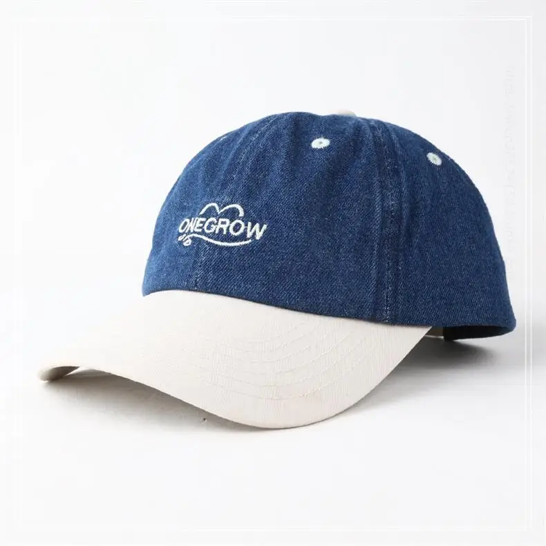 Korean Style Baseball Cap Blue White Black Pink — feature 1