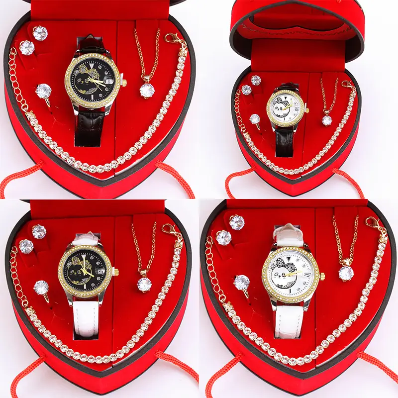Women's Quartz Watch with Green Strap & Diamond Accessories — feature 4