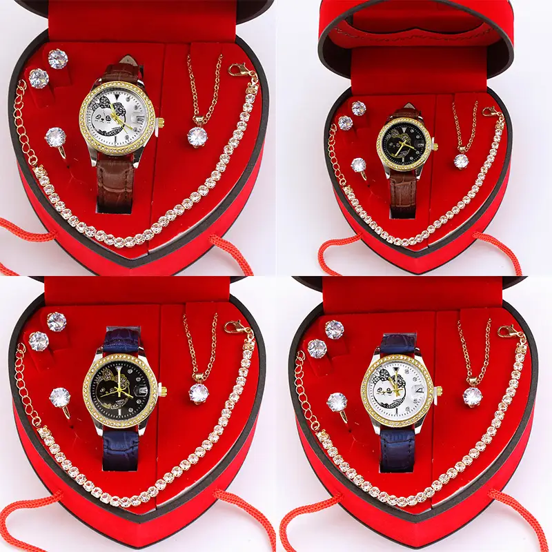 Women's Quartz Watch with Green Strap & Diamond Accessories — feature 6