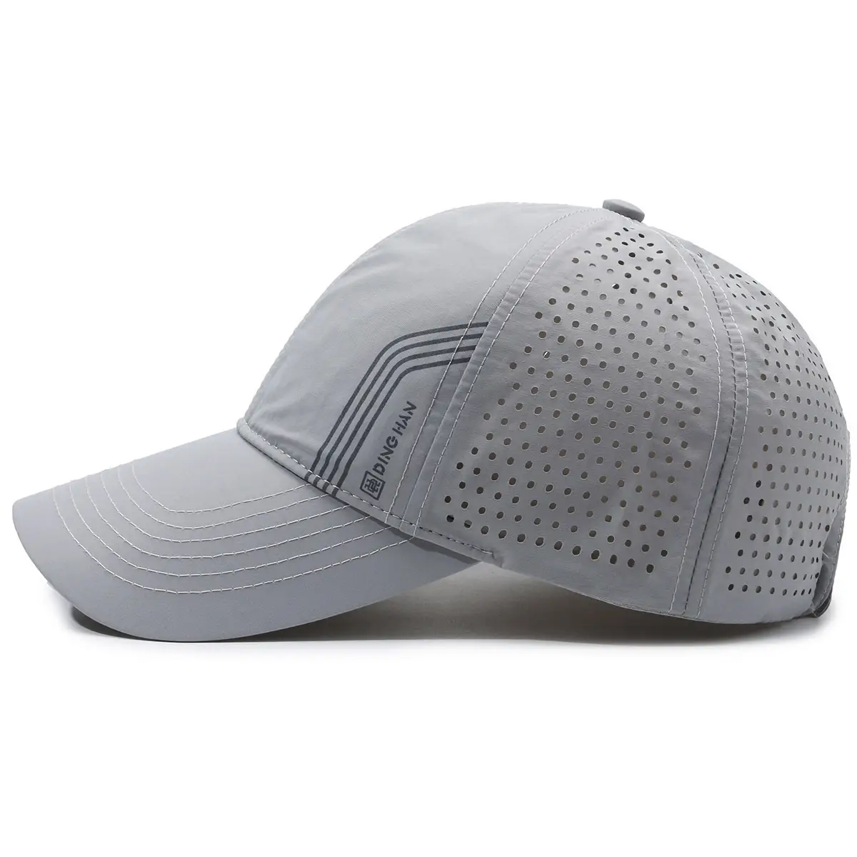 Men Grey Wide-Brimmed Baseball Cap with Mesh Back