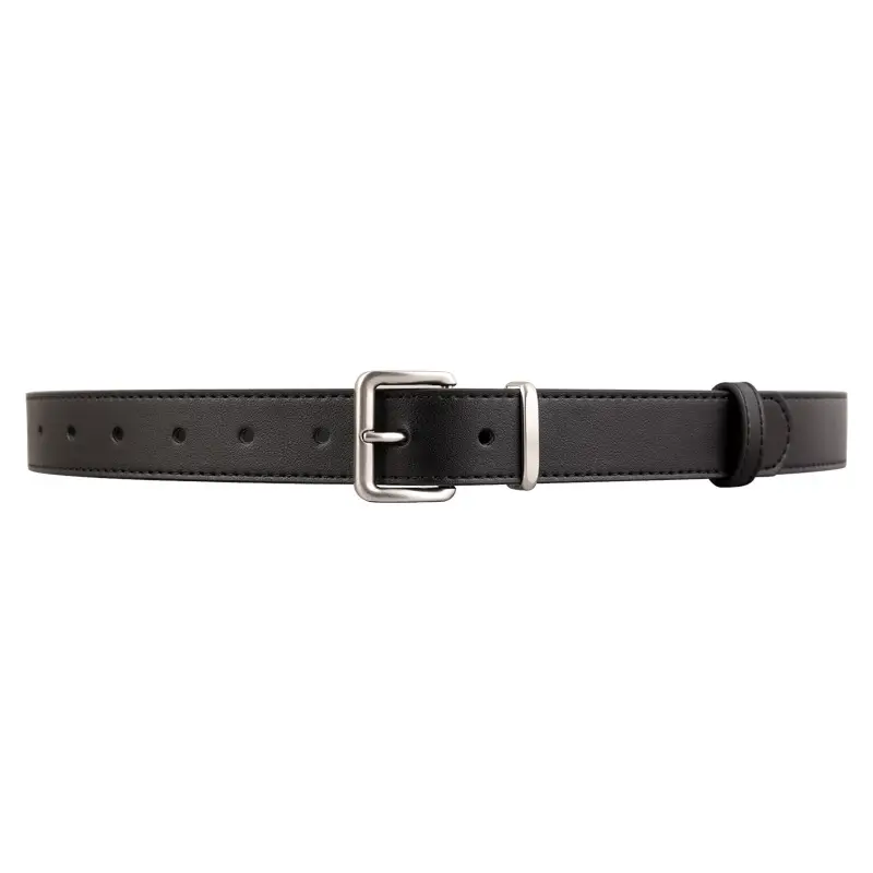 Women Cowhide Leather Belt with Silver Buckle Brown - Image 12