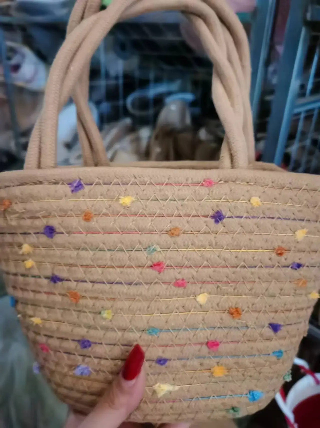Colorful Dot Twist Handle Shoulder Bag - Image 2