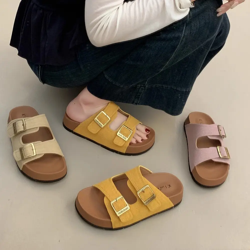 Beautiful Thick-Soled Birkenstock Shoes and Slippers for Women's Summer Outer Wear 2025 New Super Popular Vacation Casual Beach Slippers - Image 7