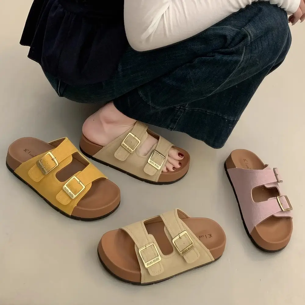 Beautiful Thick-Soled Birkenstock Shoes and Slippers for Women's Summer Outer Wear 2025 New Super Popular Vacation Casual Beach Slippers - Image 8
