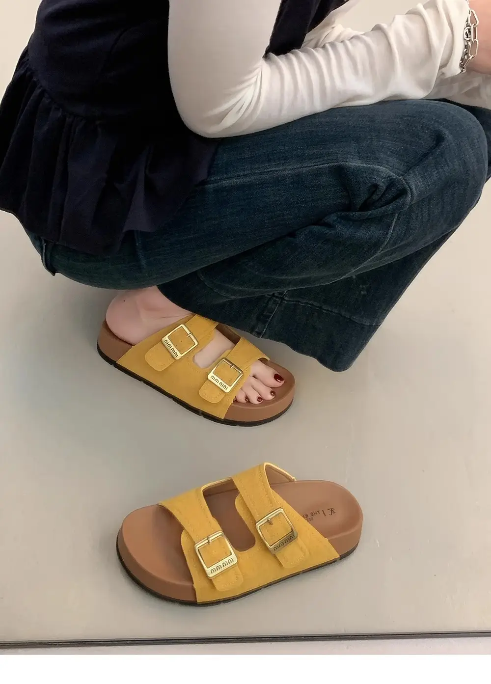 Beautiful Thick-Soled Birkenstock Shoes and Slippers for Women's Summer Outer Wear 2025 New Super Popular Vacation Casual Beach Slippers — feature 10