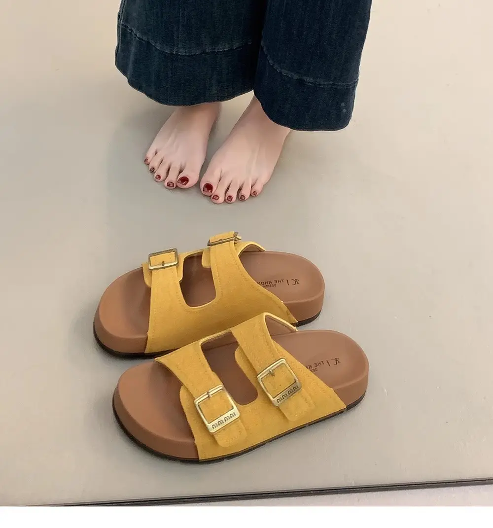 Beautiful Thick-Soled Birkenstock Shoes and Slippers for Women's Summer Outer Wear 2025 New Super Popular Vacation Casual Beach Slippers — feature 11