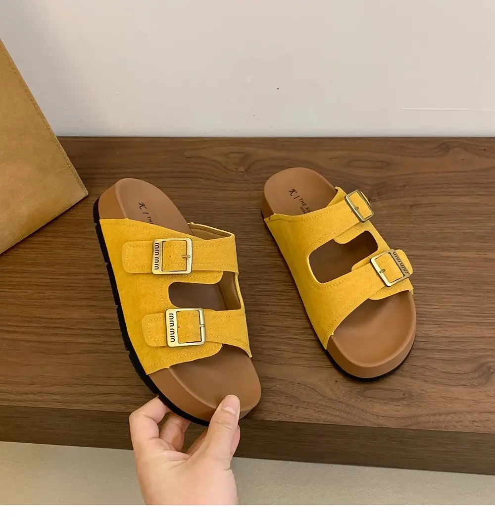 Beautiful Thick-Soled Birkenstock Shoes and Slippers for Women's Summer Outer Wear 2025 New Super Popular Vacation Casual Beach Slippers — feature 15