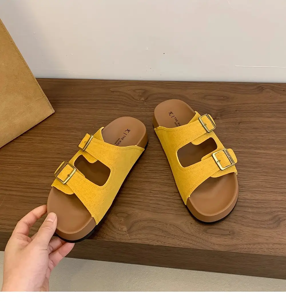 Beautiful Thick-Soled Birkenstock Shoes and Slippers for Women's Summer Outer Wear 2025 New Super Popular Vacation Casual Beach Slippers — feature 16