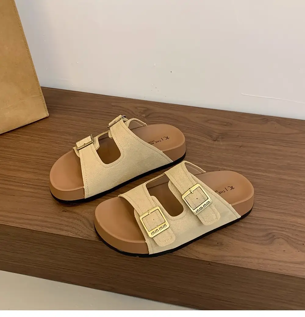 Beautiful Thick-Soled Birkenstock Shoes and Slippers for Women's Summer Outer Wear 2025 New Super Popular Vacation Casual Beach Slippers — feature 19