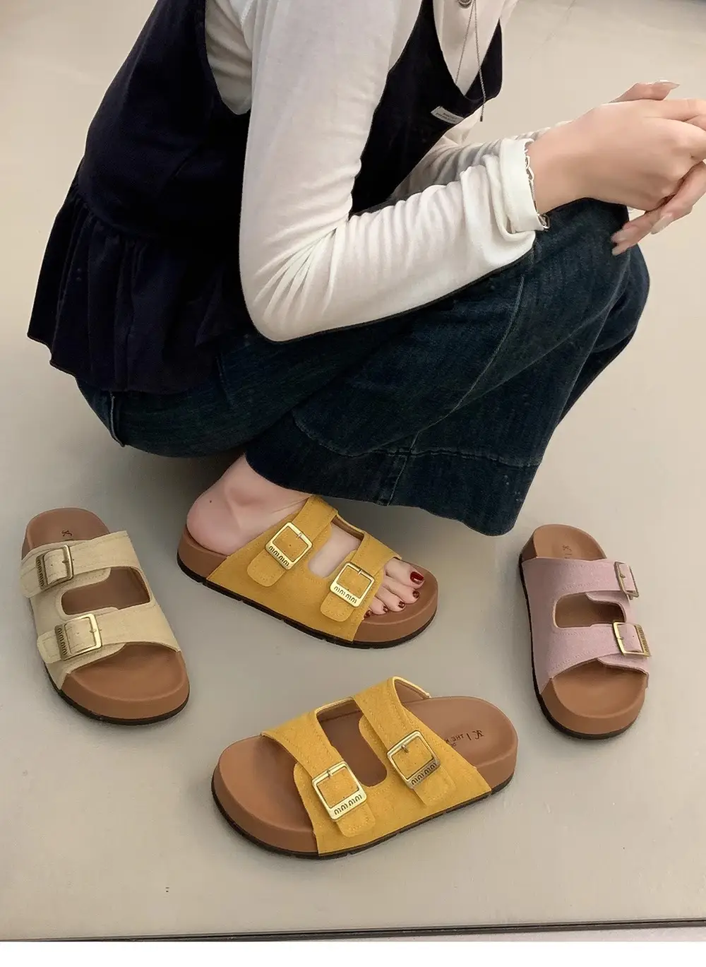 Beautiful Thick-Soled Birkenstock Shoes and Slippers for Women's Summer Outer Wear 2025 New Super Popular Vacation Casual Beach Slippers — feature 6