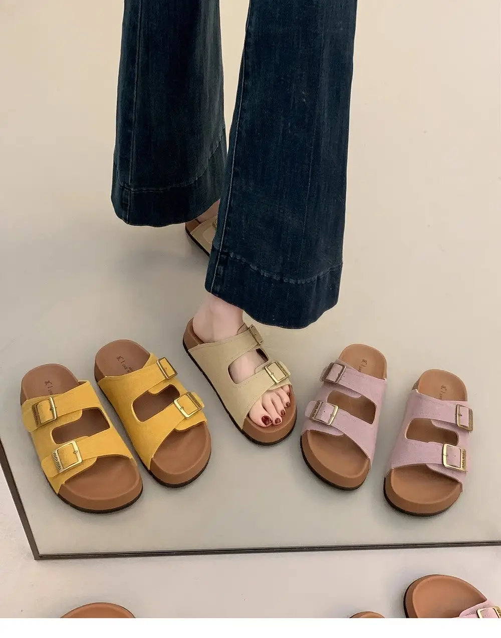 Beautiful Thick-Soled Birkenstock Shoes and Slippers for Women's Summer Outer Wear 2025 New Super Popular Vacation Casual Beach Slippers — feature 7
