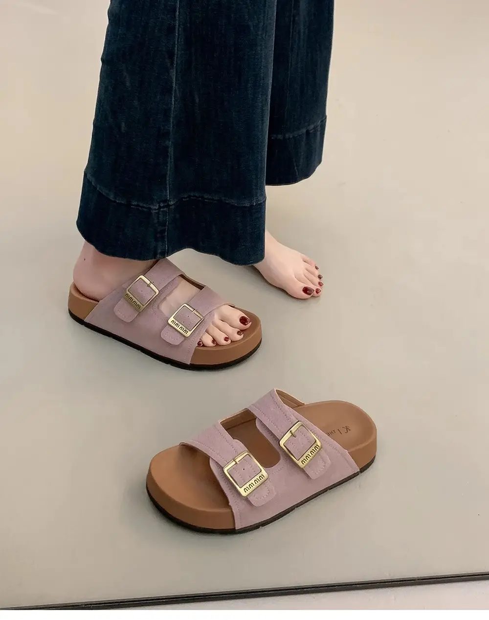 Beautiful Thick-Soled Birkenstock Shoes and Slippers for Women's Summer Outer Wear 2025 New Super Popular Vacation Casual Beach Slippers — feature 9