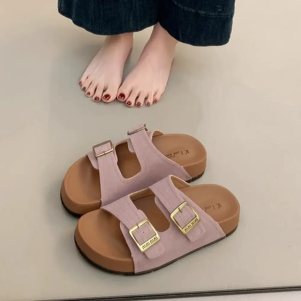 Beautiful Thick-Soled Birkenstock Shoes and Slippers for Women's Summer Outer Wear 2025 New Super Popular Vacation Casual Beach Slippers - Image 3