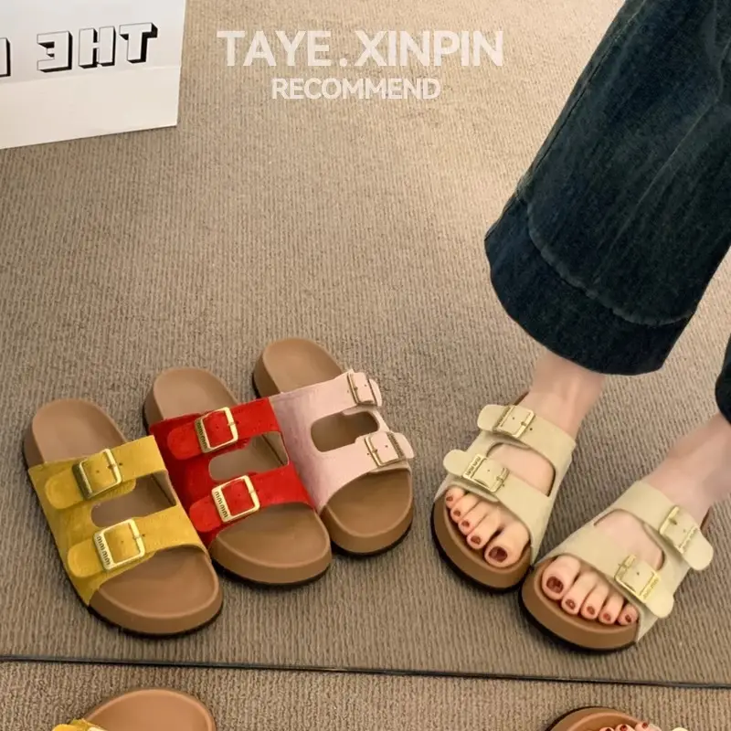Women Red Birkenstock Slippers Summer Outer Wear 2025 - Image 8