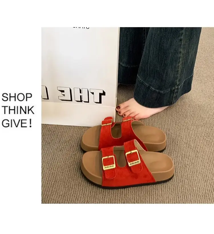 Women Red Birkenstock Slippers Summer Outer Wear 2025 — feature 16